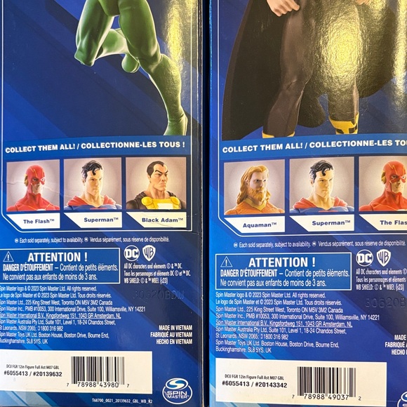 DC Comics Action Figures Set - Superman, The Flash, Aquaman, Black Adam - Picture 7 of 9